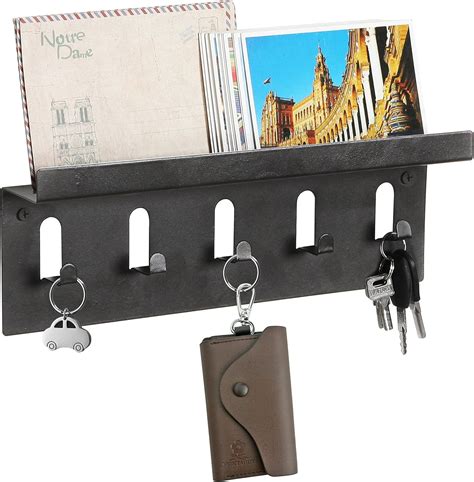 amazon metal box with lanyard hole|Amazon.com: MyGift Wall Mounted Metal Entryway Mail Holder .